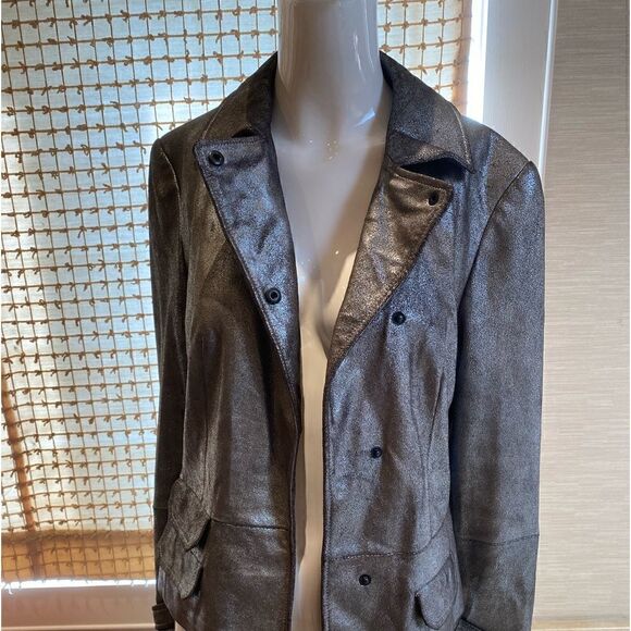 EUC Worth silver metallic leather jacket - Picture 1 of 11